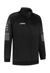 [10/01/000841026-116] 10/01/00084 STRIPED TRAINING JACKET  (116, ZWART/GRIJS/WIT)