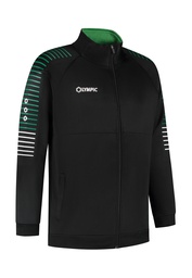 [10/01/000841103-116] 10/01/00084 STRIPED TRAINING JACKET (116, ZWART/GROEN/WIT)
