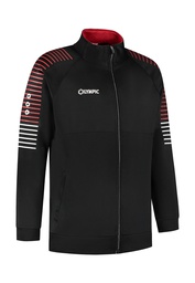 [10/01/000841095-116] 10/01/00084 STRIPED TRAINING JACKET (116, ZWART/ROOD/WIT)