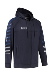 [10/01/06044/4041/116] 10/01/06044 STRIPED HOODED JACKET (116, NAVY/KOBALT/WIT)