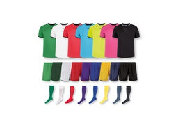 10/01/02006 PROMO SET II (Top shirt + orleans short + Tony sock) (10/01/02027 - TOP 2.0 SHIRT S/S (116, FLUO GEEL/MARINE), 10/01/03010 - SHORT ORLEANS (116, GEEL), 06/3000 - TONY SOCK (XS, MARINE))